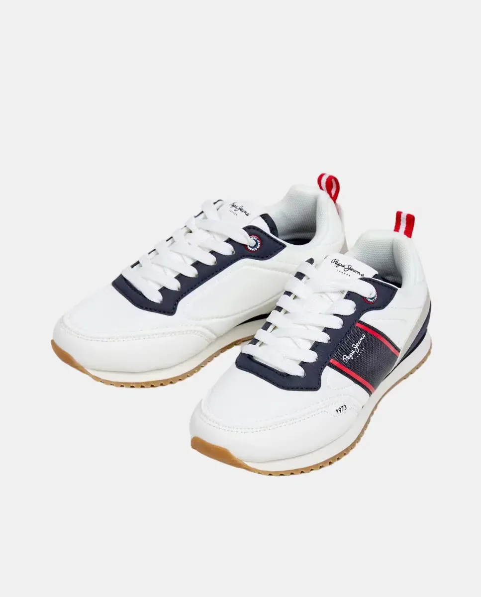 Кроссовка в стиле бег с яркими деталями Pepe Jeans, белый — фото 3