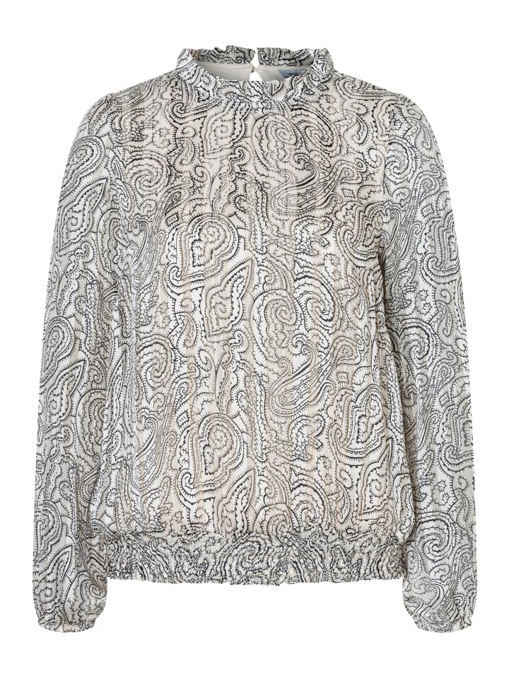 

блузка с длинными рукавами, переливающаяся узором пейсли в двухцветном стиле More & More