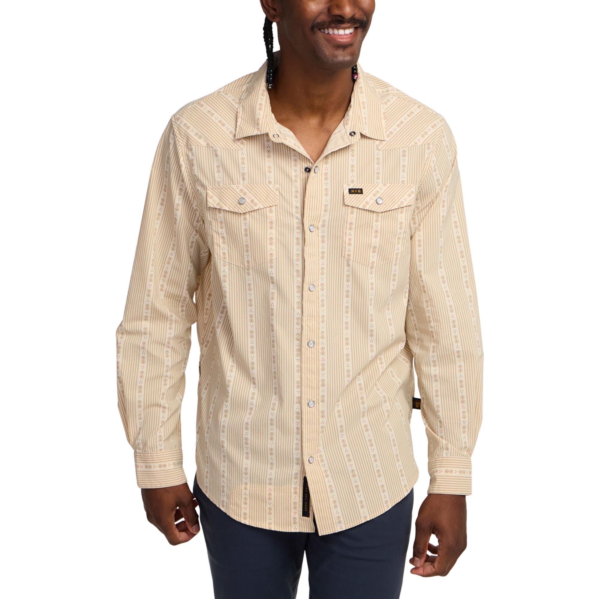 

Мужская рубашка с длинными рукавами HB Tech Howler Brothers, Mosquero Stripe/Brown Rice