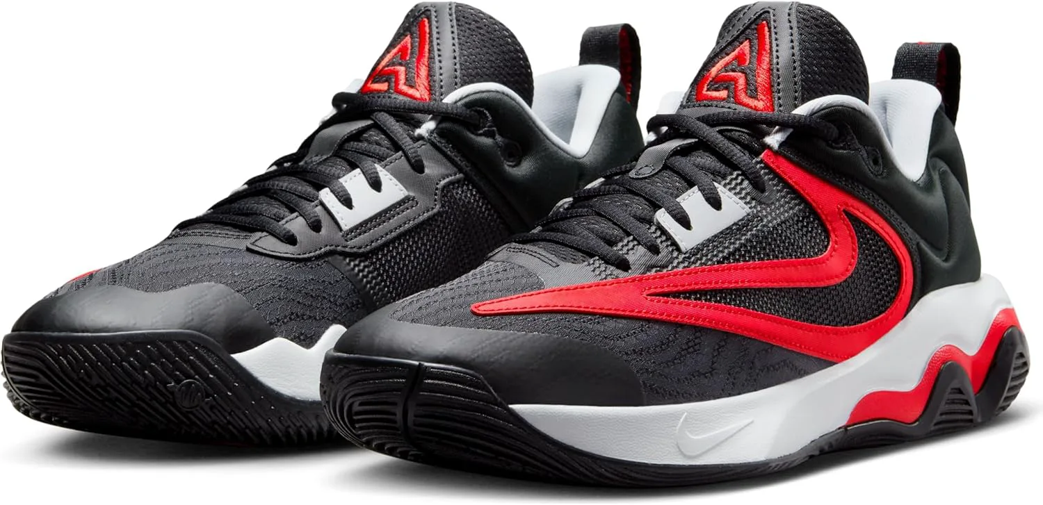 Мужские кроссовки Nike, три четверти высоты, черный/платиновый/серый/красный — фото 2