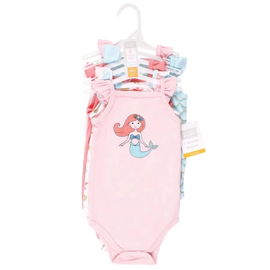 Хлопковые боди без рукавов Hudson Baby, Coral Mint Mermaid — фото 2