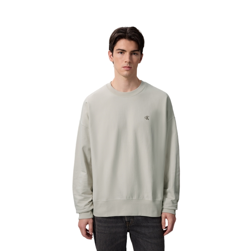 Свитшот мужской с круглым вырезом Moderate Regular Calvin Klein, f7j-айвори — фото 3