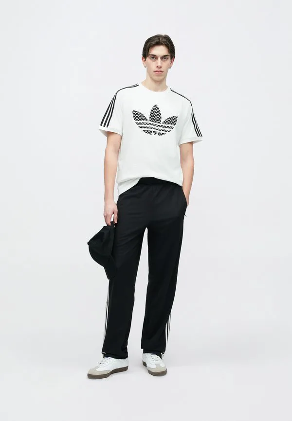 Футболка с монограммой и полосками Adidas Originals, White — фото 3