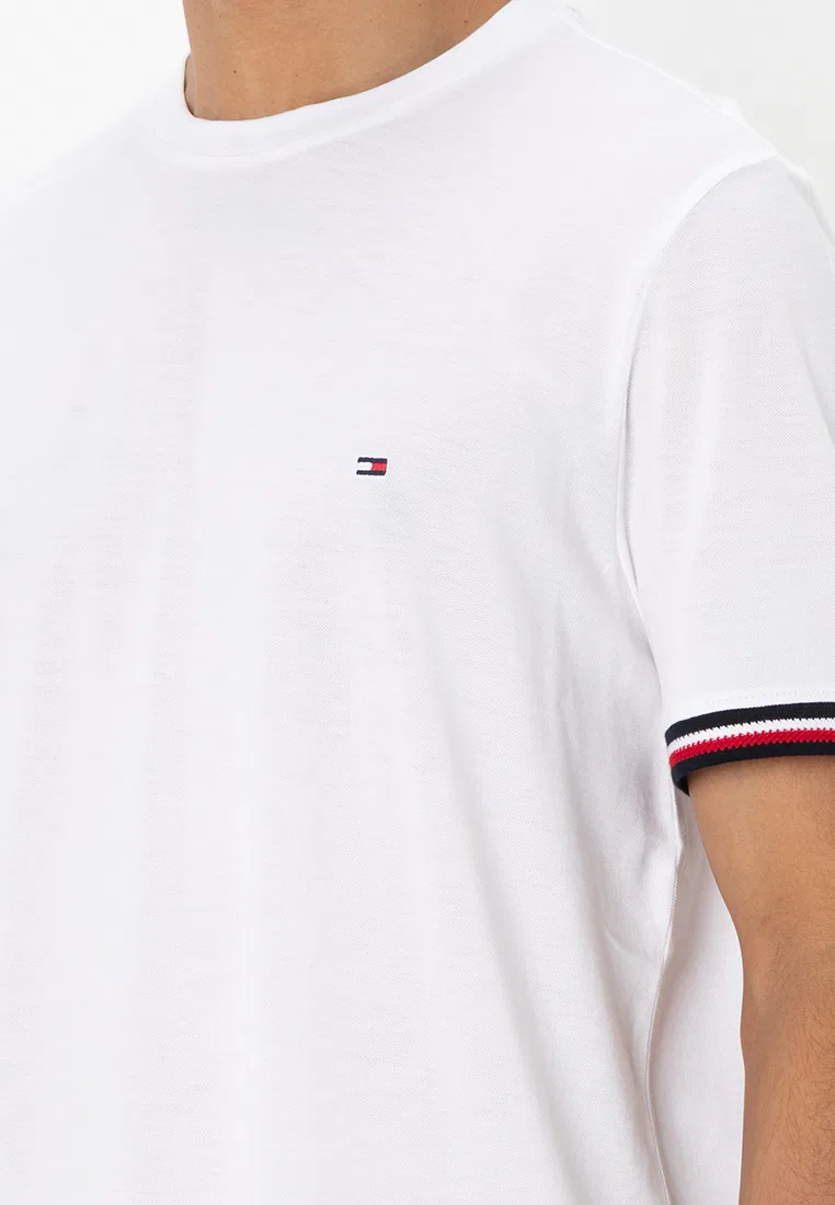 Футболка с полосками на манжетах, Tommy Hilfiger, белый — фото 3