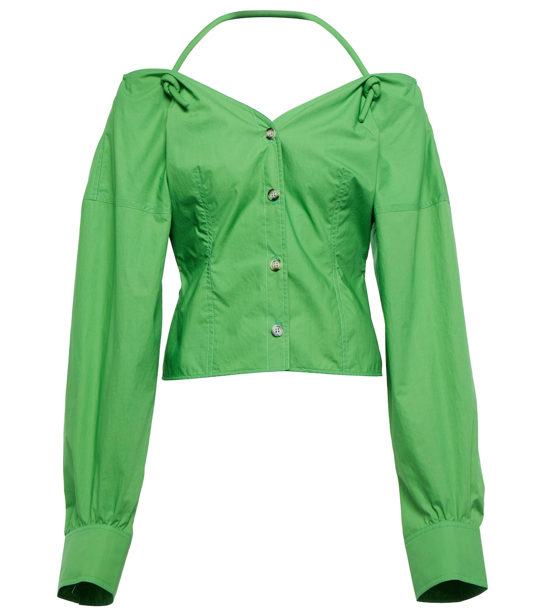 

Топ из хлопкового поплина Tami с халтернеем Nanushka, зеленый