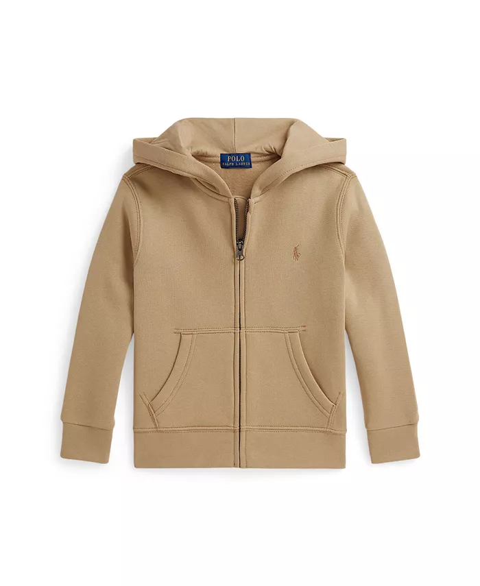 

Детская и мальчиковая флисовая толстовка с молнией и капюшоном Polo Ralph Lauren, коричневый/бежевый