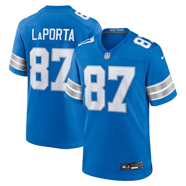 

Мужская синяя игровая футболка Detroit Lions Sam LaPorta Nike