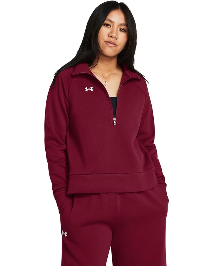 

Толстовка Under Armour Rival Fleece Half Zip, цвет Cardinal/White