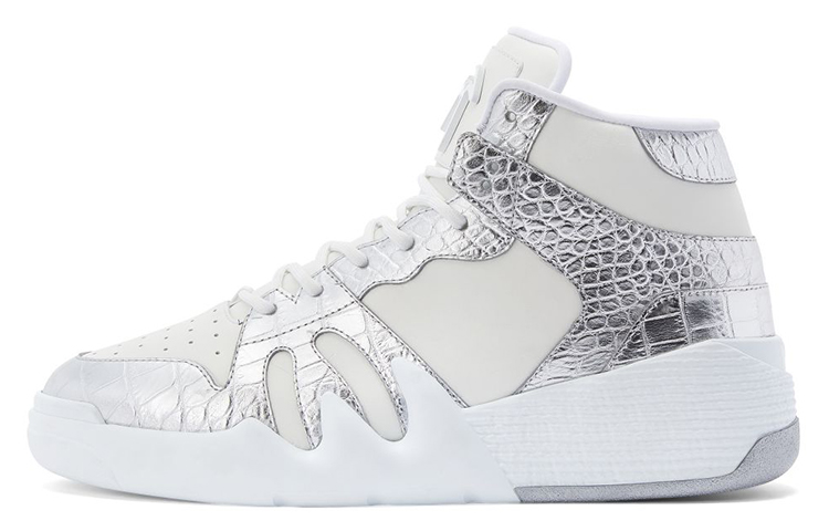 

Giuseppe Zanotti /GZ Talon High Top, стильные мужские кроссовки для скейтбординга, серебристо-белые