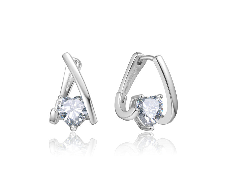 

Серьги-хаги с прозрачными кубическими цирконами Rachel Glauber, белый