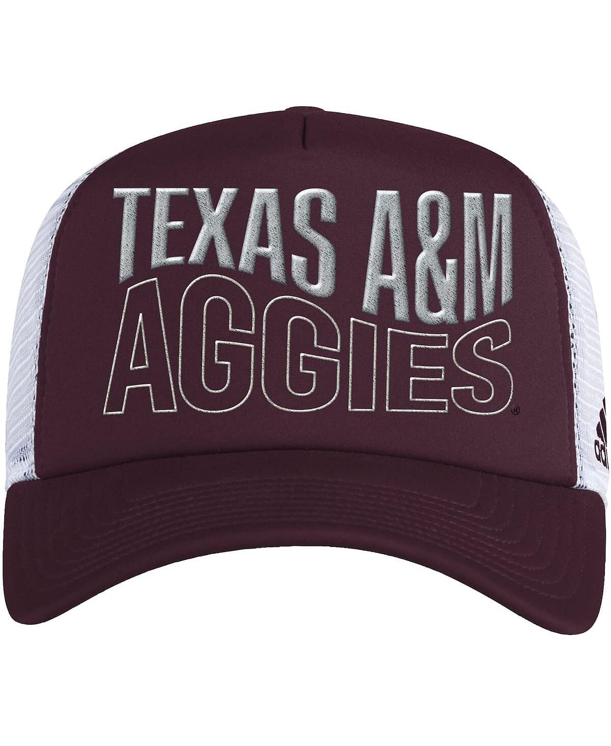 

Мужская темно-бордово-белая кепка Texas A&M Aggies Wave Foam Trucker Snapback adidas