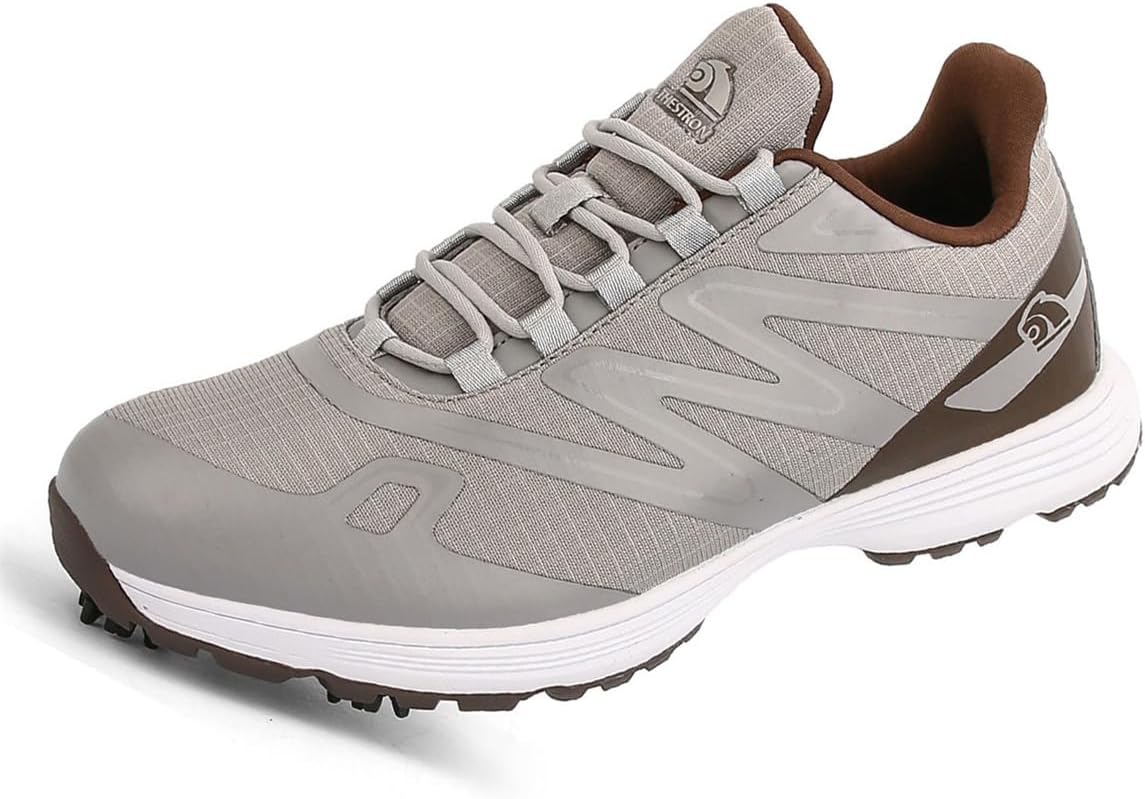 

Мужские гольф-кроссовки, дышащие модные кроссовки для гольфа, противоскользящие спортивные кроссовки для ходьбы и занятий в тренажерном зале Omcam, коричневый