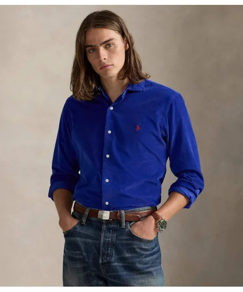 

Вельветовая рубашка Custom fit Polo Ralph Lauren, синий