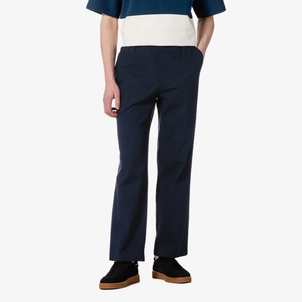 Мужские тёмно-синие брюки из смесового льна от Lacoste — фото 2