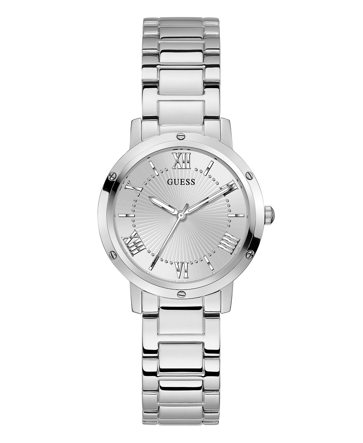 

Женские серебристые часы-браслет из нержавеющей стали, 34 мм GUESS