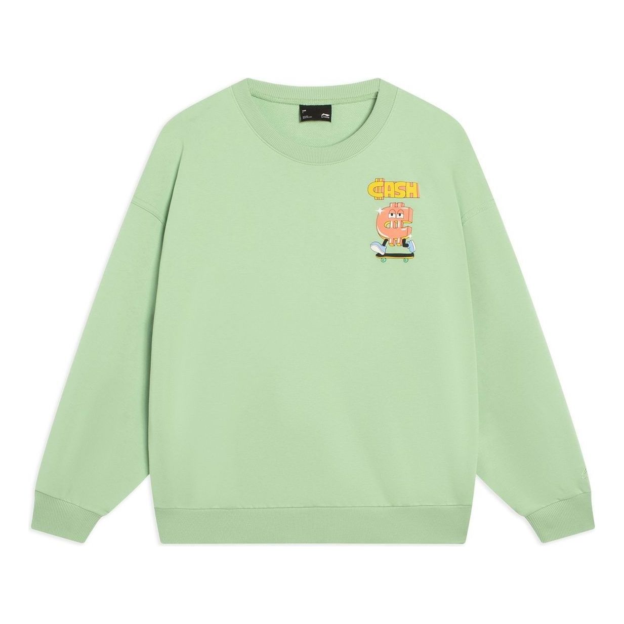 

Спортивная толстовка Li-Ning Skateboarding Cartoon Graphic Sweatshirt 'Light Green' AWDT163-4, зеленый