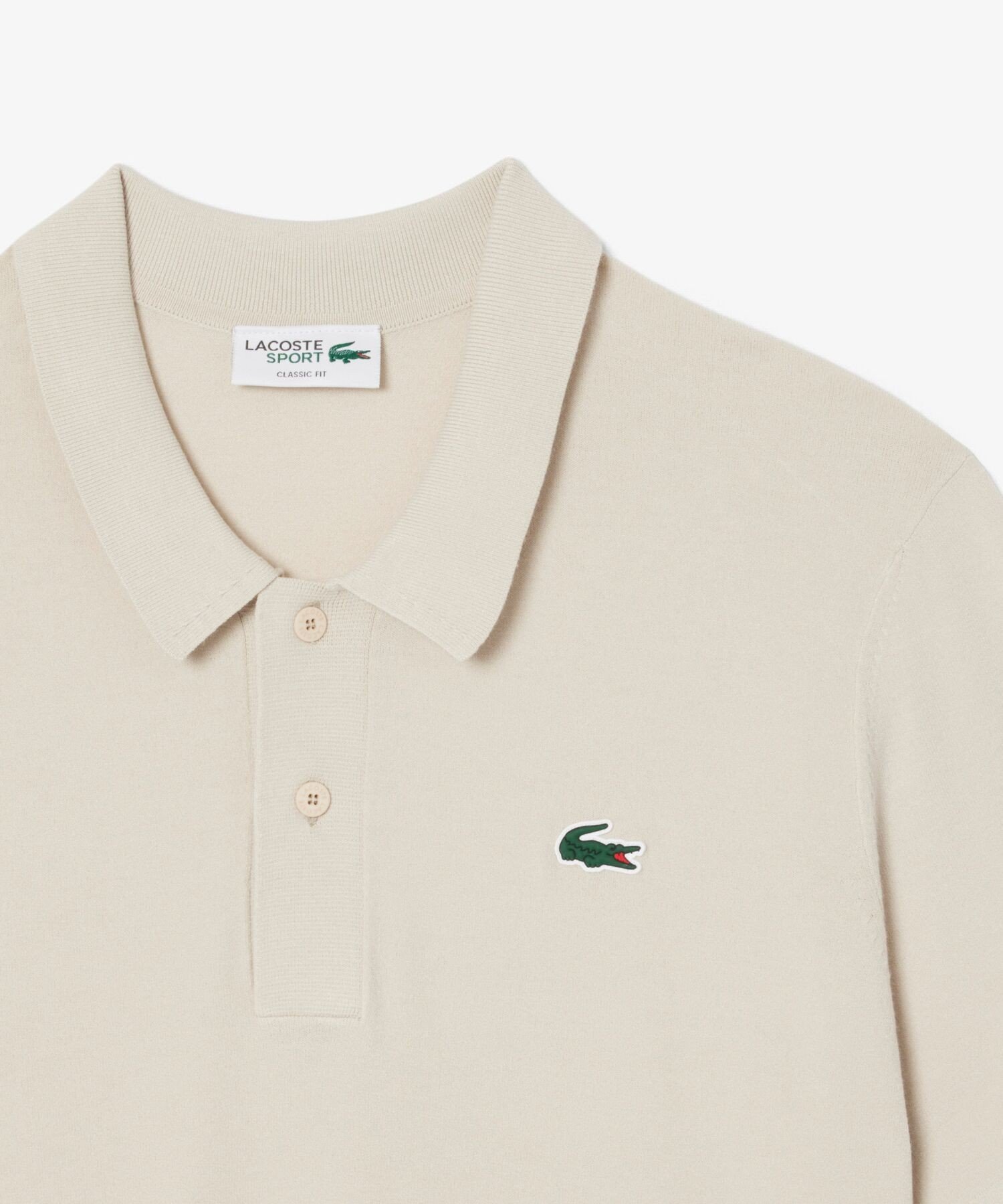 Рубашка-поло LACOSTE для гольфа, однотонная, слоновая кость — фото 4