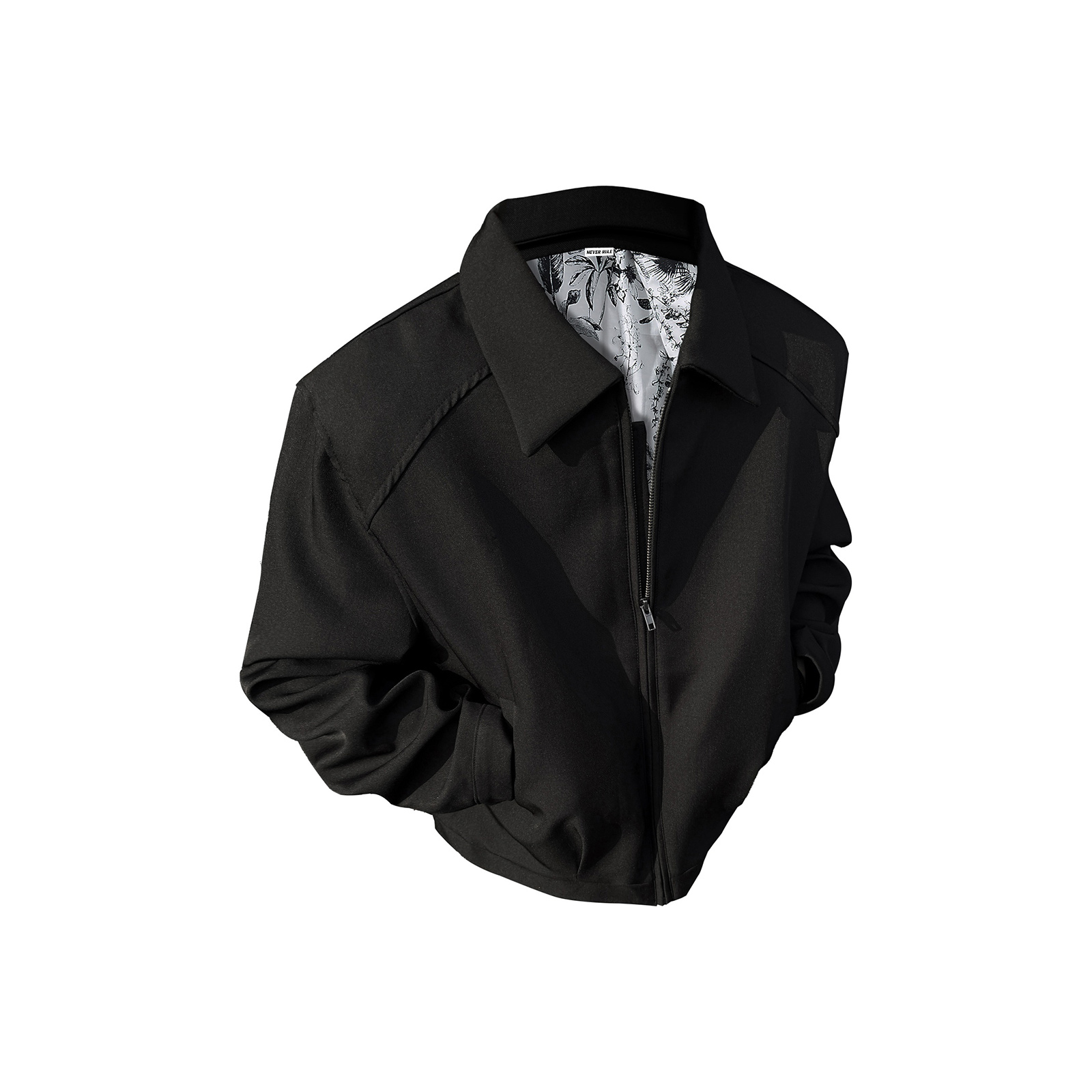 

Куртка Unisex Lapel Moderate Pilot NEVER RULE, premium черный