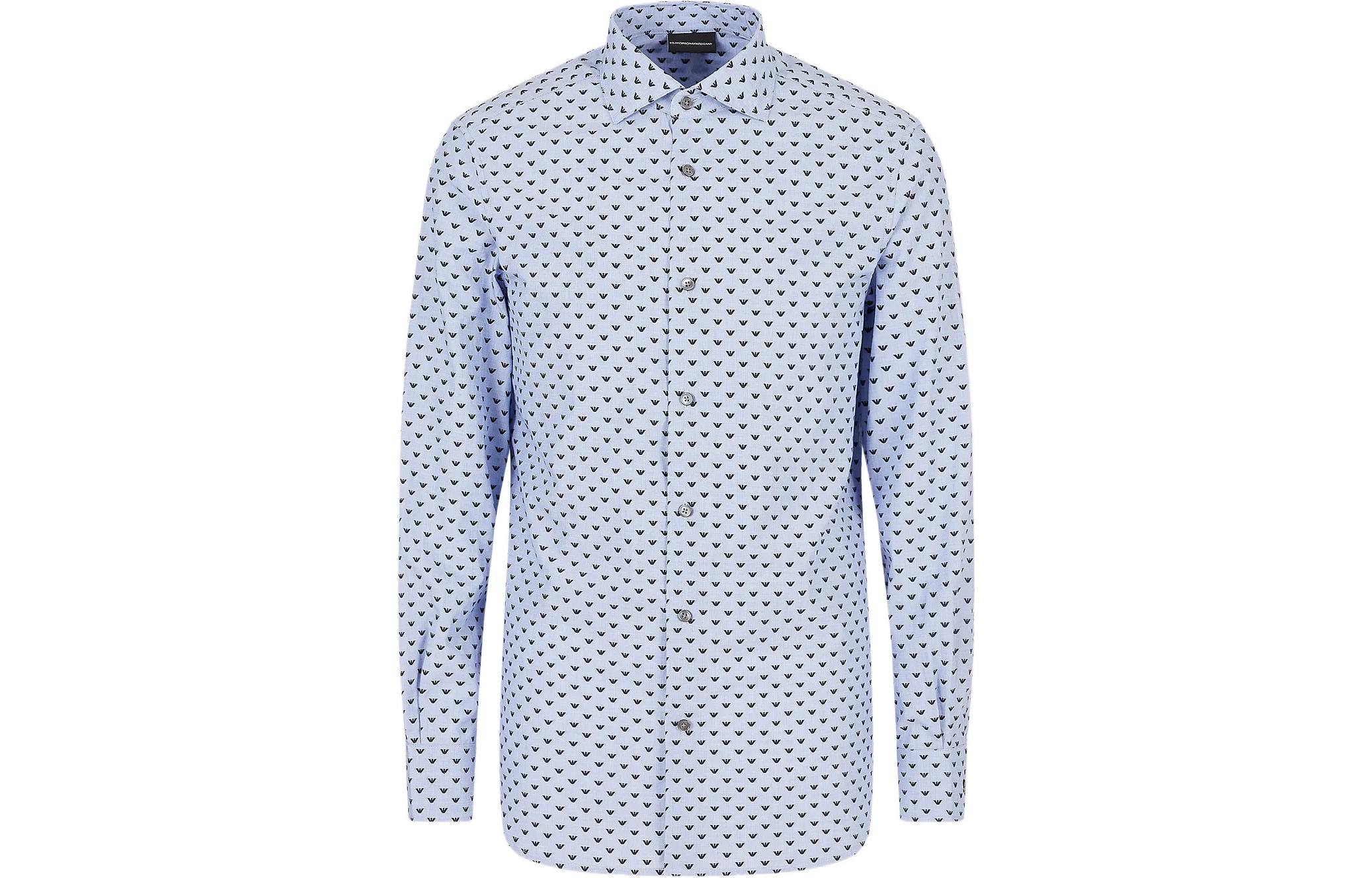 EMPORIO ARMANI Мужская синяя рубашка — фото 3