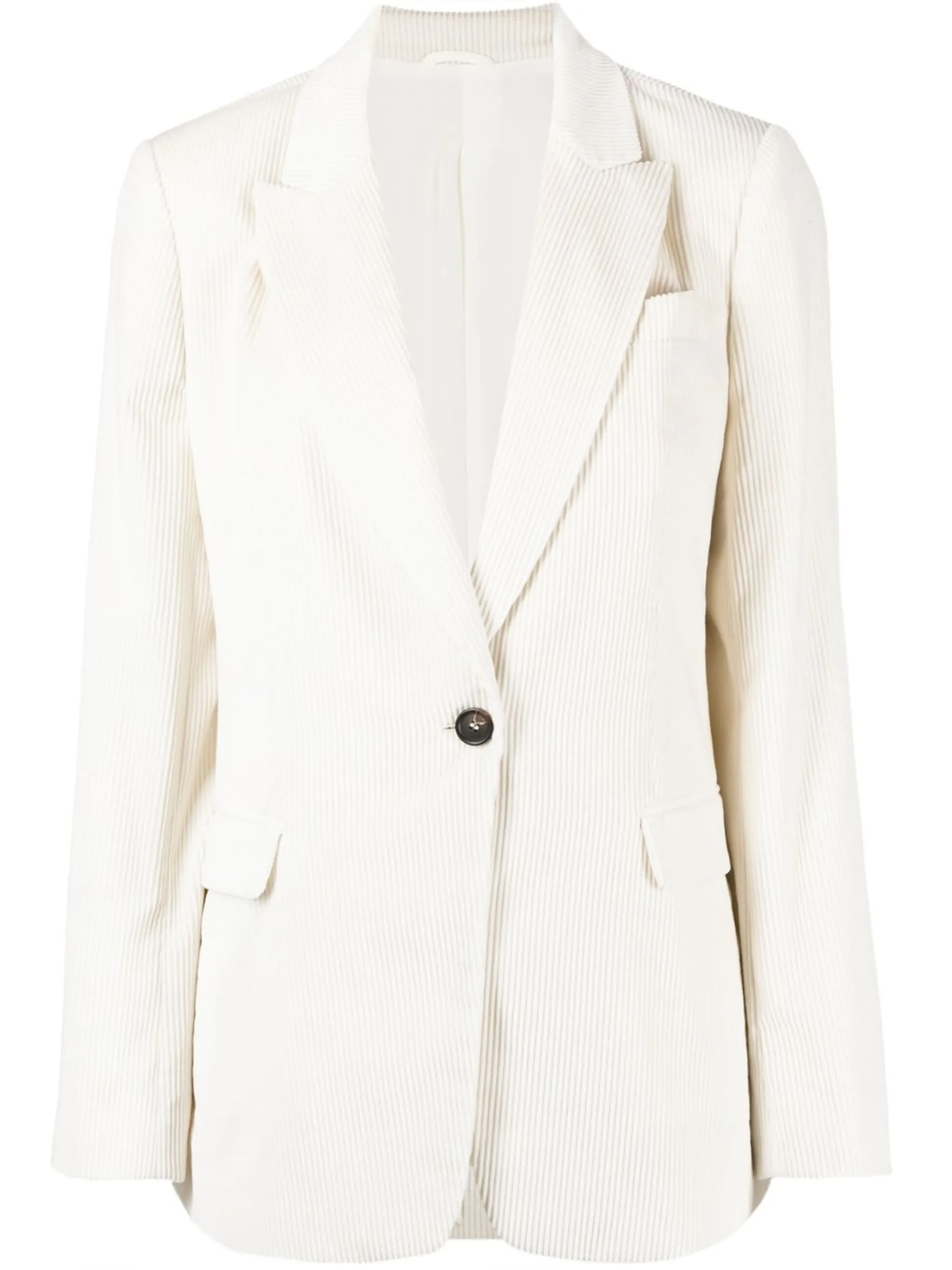 

Однобортный блейзер в рубчик Brunello Cucinelli, белый