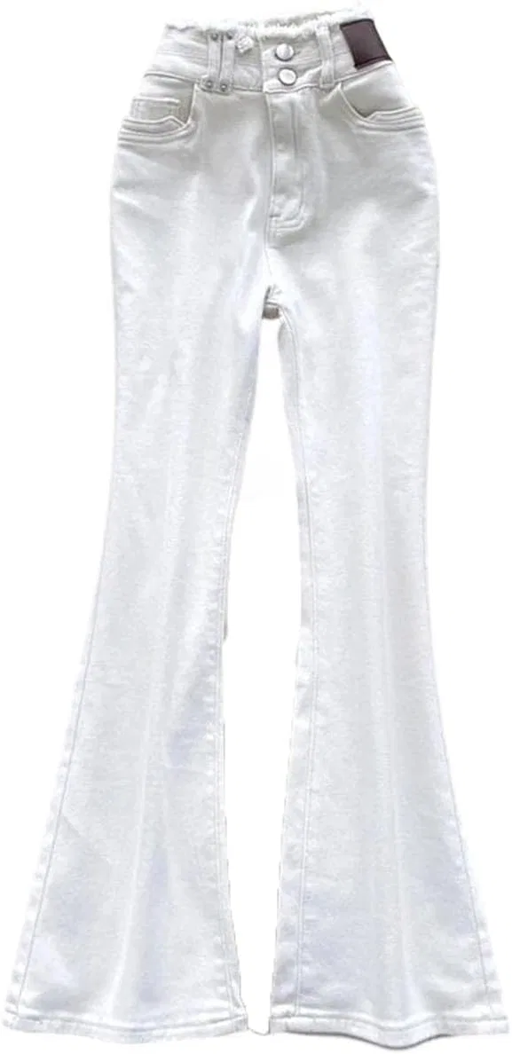 Джинсы с завышенной талией, клеш, Denim Pants, 8