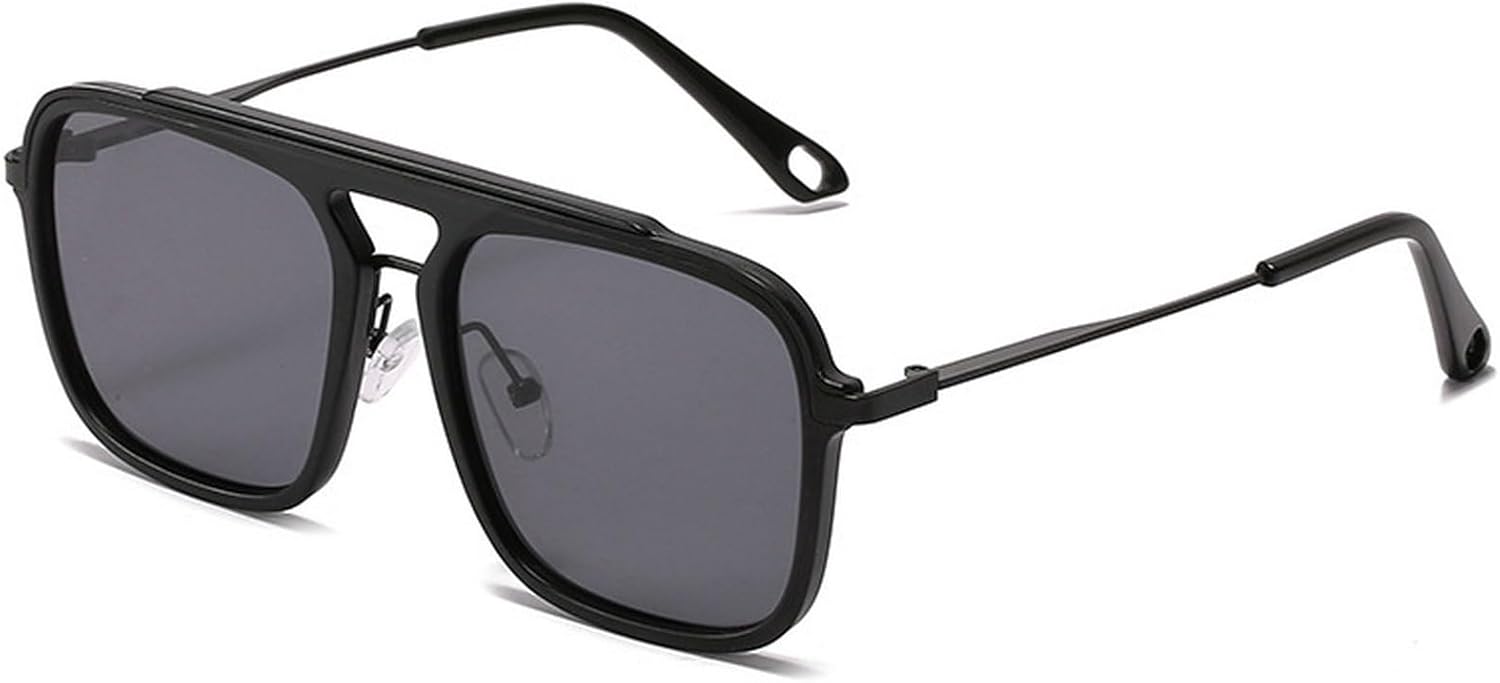 

Популярные модные солнцезащитные очки-пилот с двойной перемычкой для женщин, ретро-градиентные очки с защитой от УФ-излучения UV400 для мужчин, квадратные солнцезащитные очки для активного отдыха mincl, Black