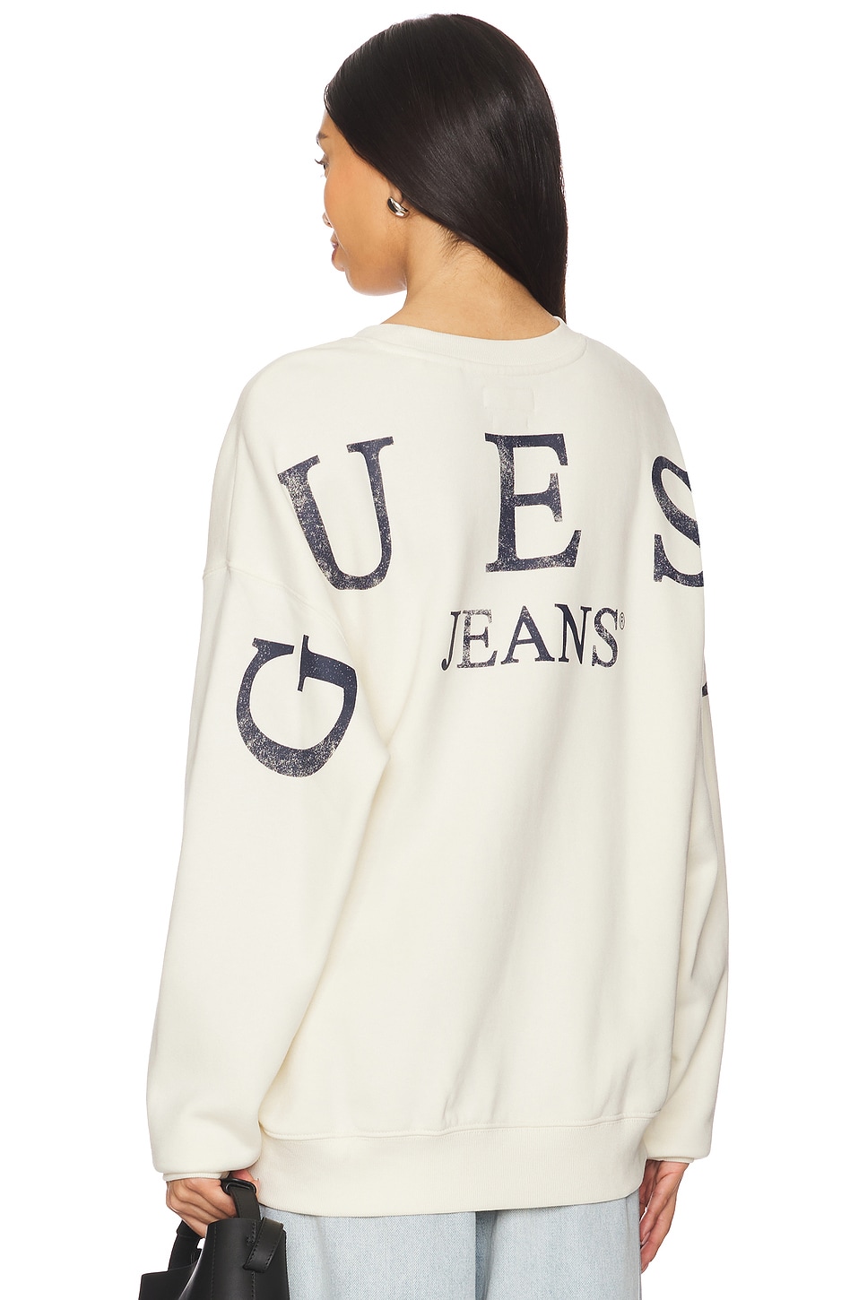 

Толстовка с крупным логотипом сзади Guess Jeans, цвет sandy shore