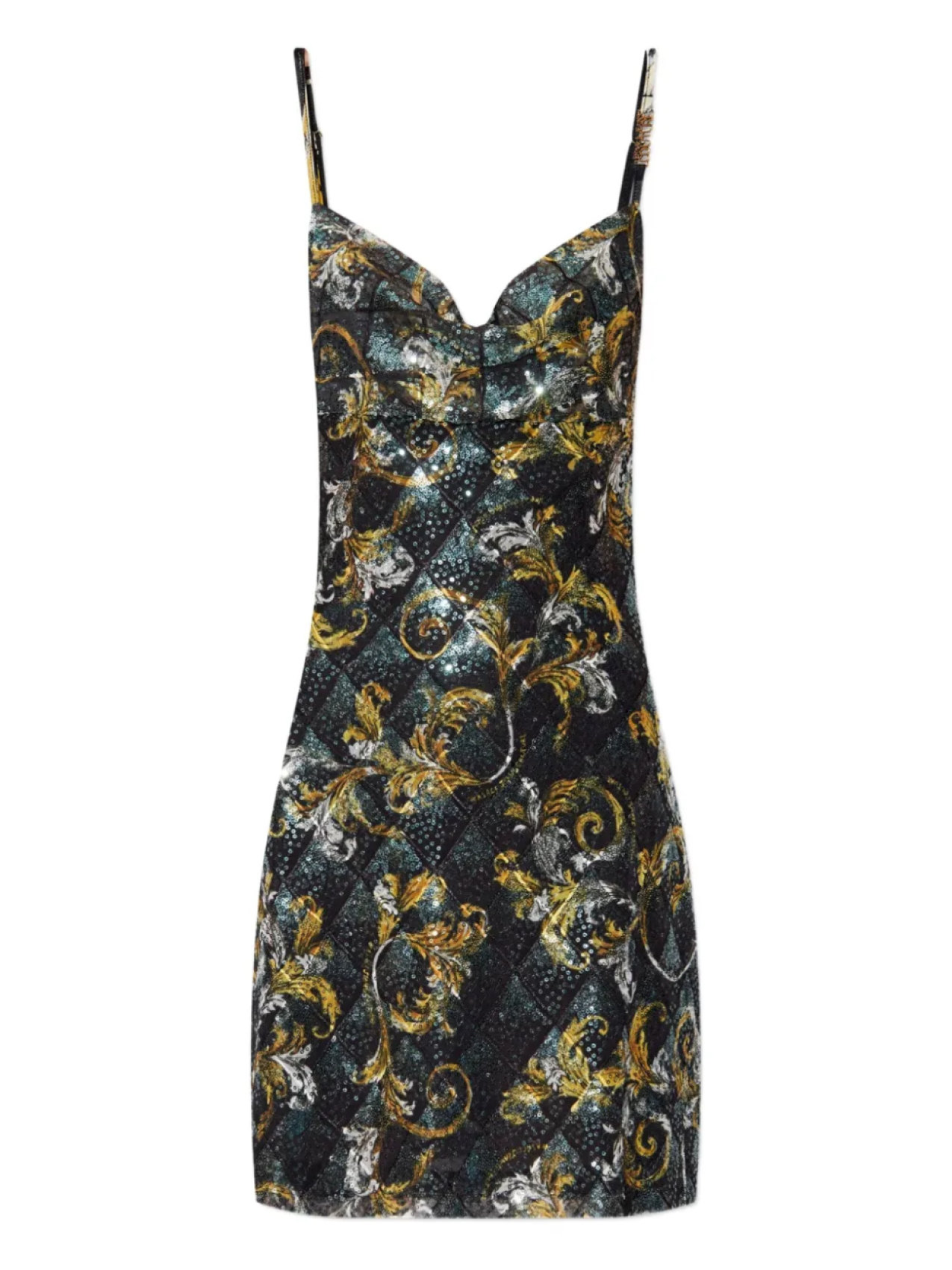 

Платье, украшенное пайетками Versace Jeans Couture, черный