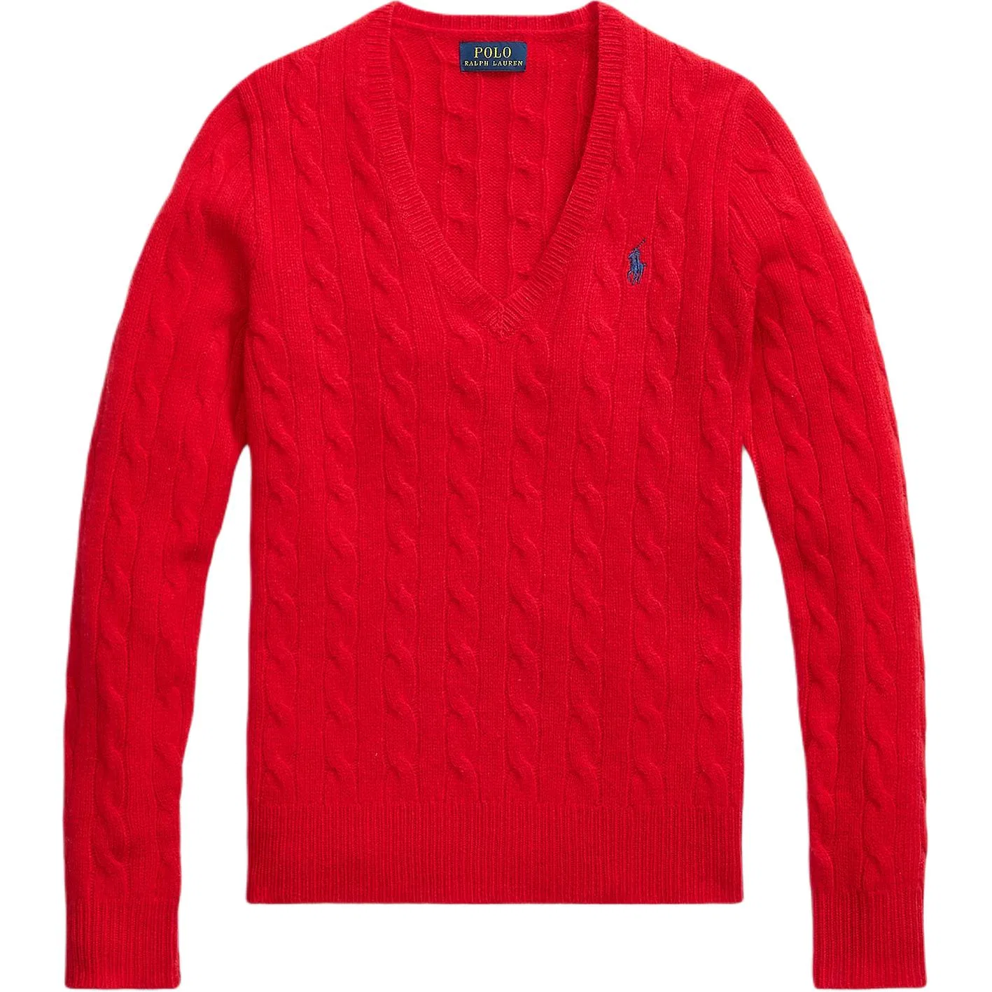 Свитер с вязаным узором "коса" и вышитым логотипом Polo Pony Polo Ralph Lauren, Autumn Red