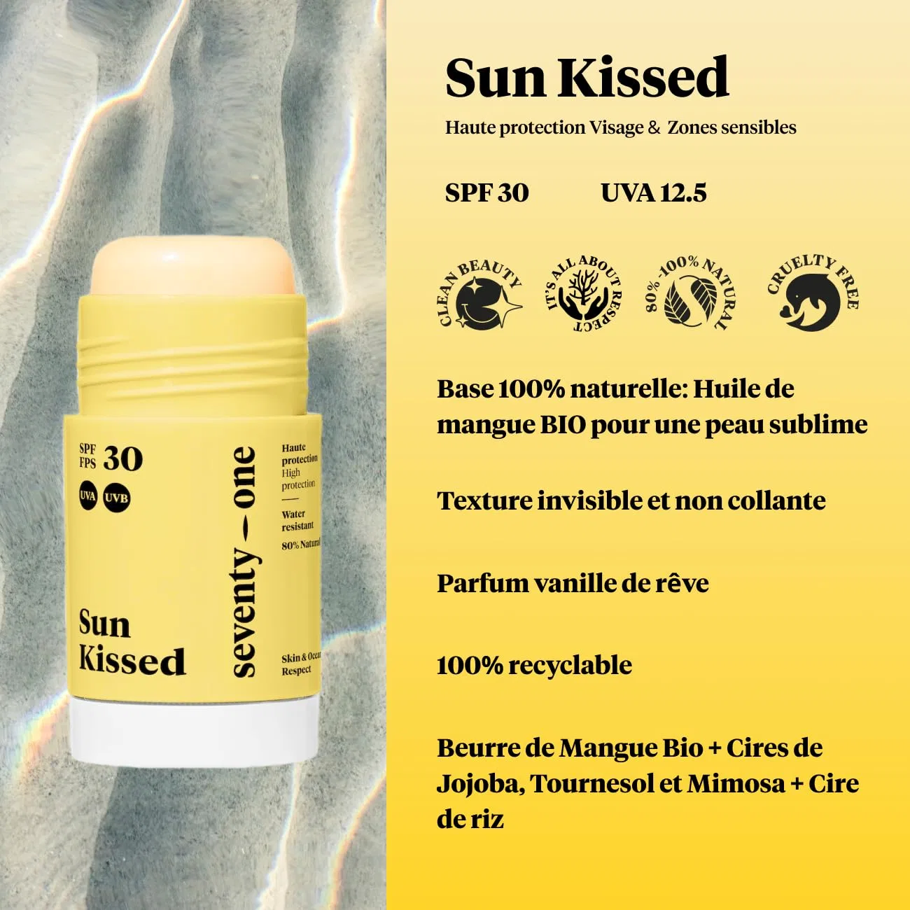 Солнцезащитный стик для лица SPF 30 «Sun Kissed» от SeventyOne Percent Seventyone Percent — фото 2