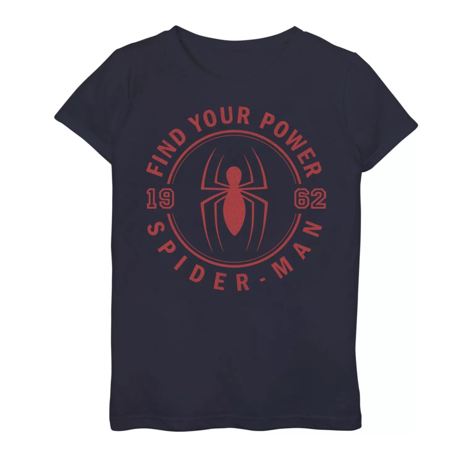 

Футболка с логотипом Marvel Spider-Man 1962 «Найди свою силу» для девочек 7–16 лет Licensed Character