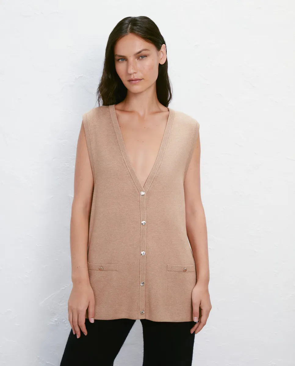

Полноигольный женский жилет Easy Wear, коричневый