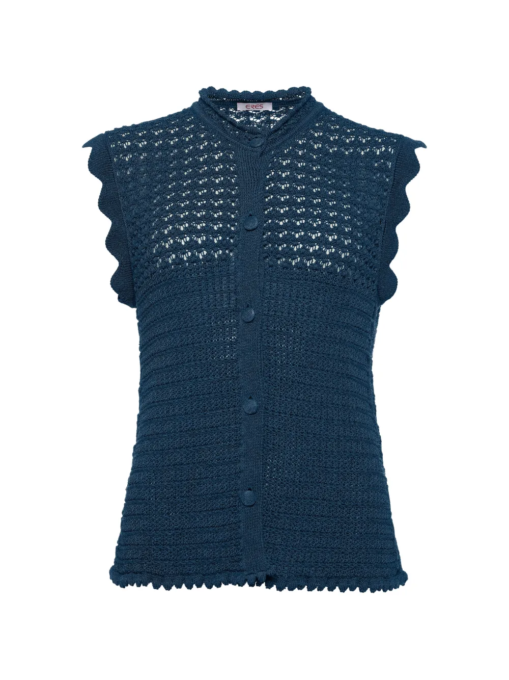 Топ Aurora в технике кроше Eres, синий