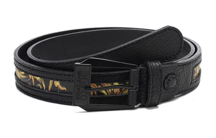 

Кожаный ремень мужской с пряжкой Carved Letter Pin,, ширина 3CM VERSACE, черный
