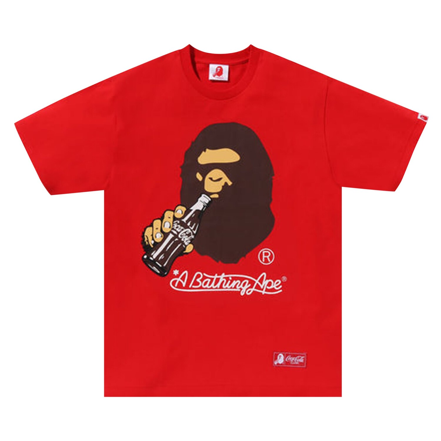 

Футболка BAPE x Coca-Cola Ape Head, красная, Красный, Футболка BAPE x Coca-Cola Ape Head, красная