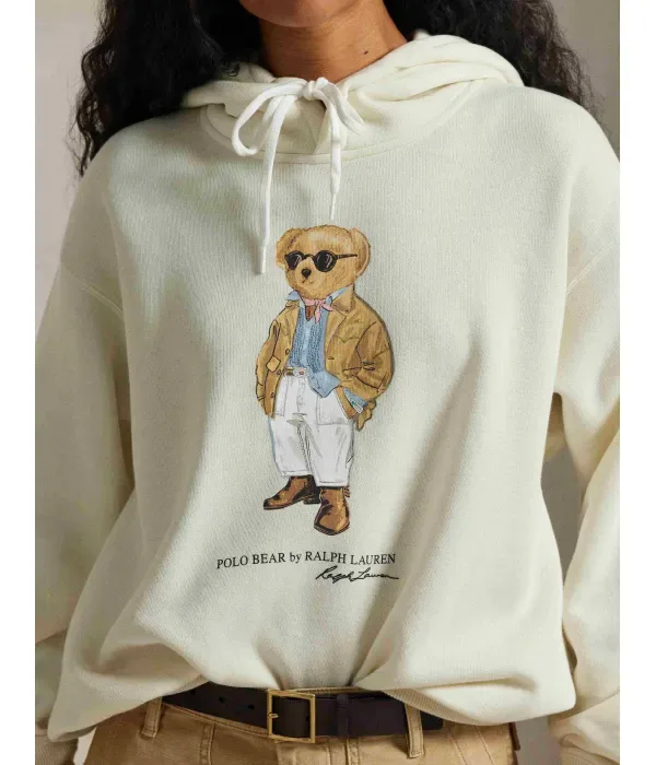 Толстовка loose fit Polo Ralph Lauren, кремовый — фото 4