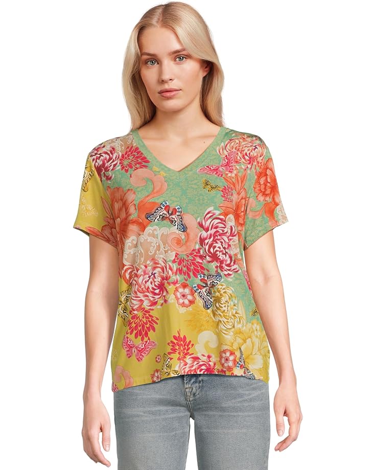 

Футболка Johnny Was The Janie Favorite Short Sleeve V-neck Tee- Charli, цвет Charlie