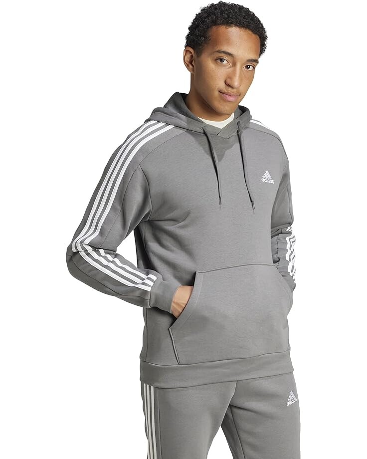 

Худи adidas Essentials Fleece 3-Stripes Hoodie, серый