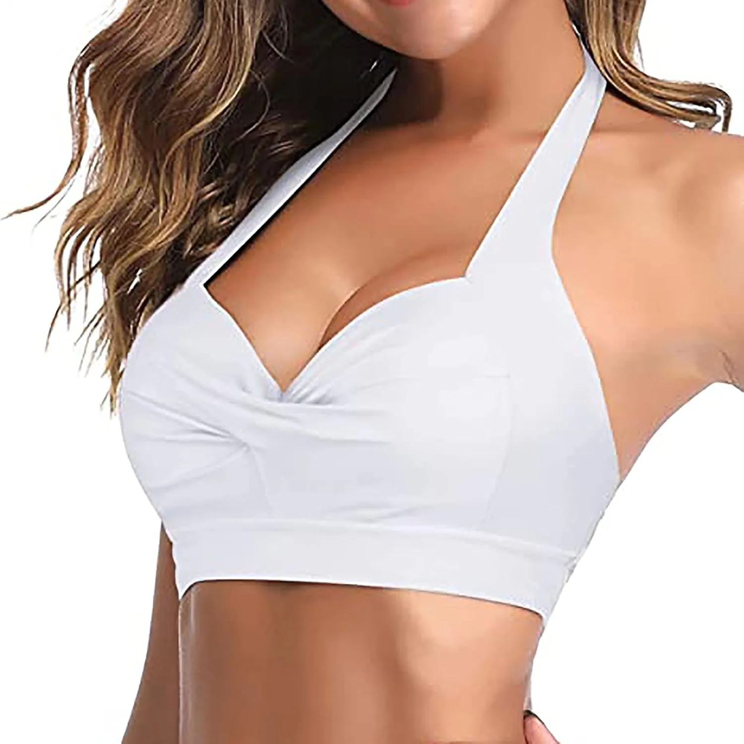 

Женский топ для купальника с закручивающимся передом Push Up Halter Top tuduoms