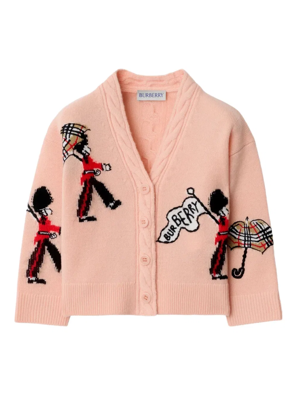 Кардиган лондонской гвардии Burberry Kids, розовый