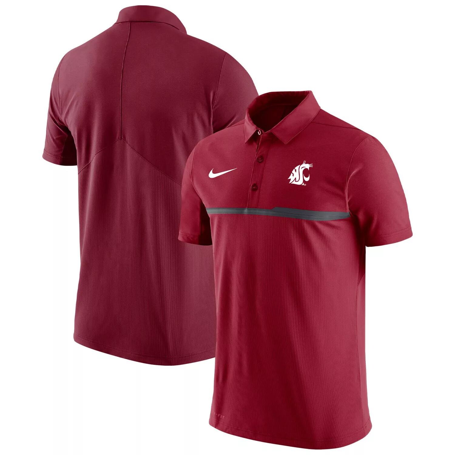 Мужское поло Crimson Washington State Cougars Cougars Coachs Performance Nike — фото 4