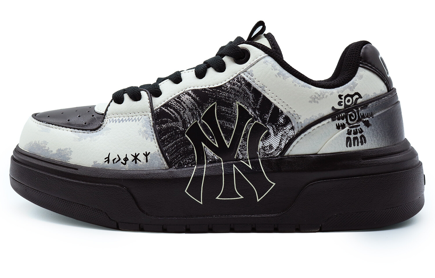 

Кроссовки MLB Chunky Skateboarding Shoes Unisex Low-top Black/white, черный