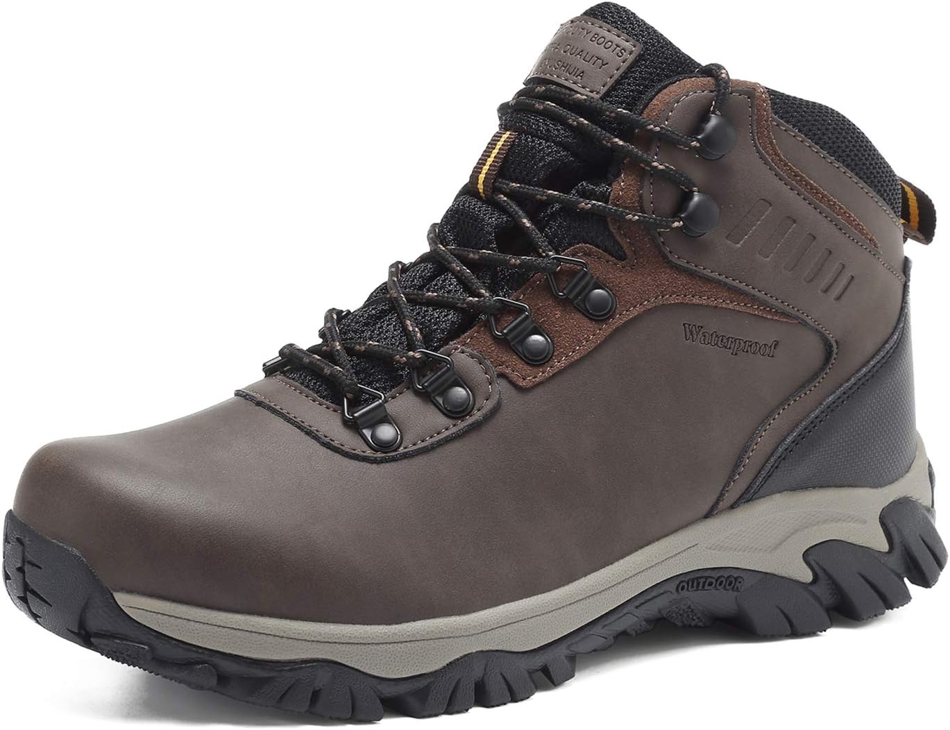 

Мужские водонепроницаемые зимние ботинки для походов Eyushijia, темно-коричневый