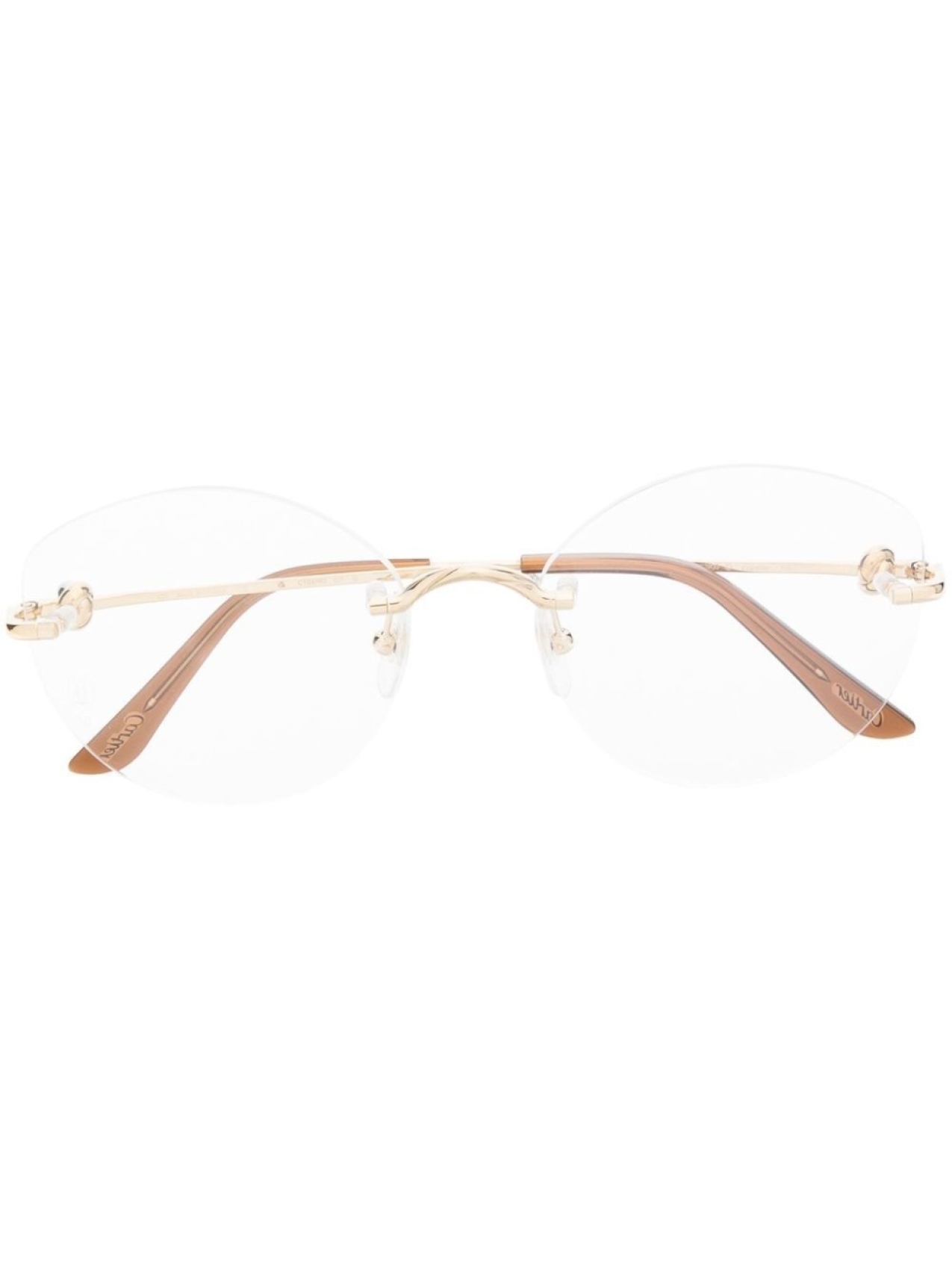 

Очки в безободковой оправе Cartier Eyewear, золотой