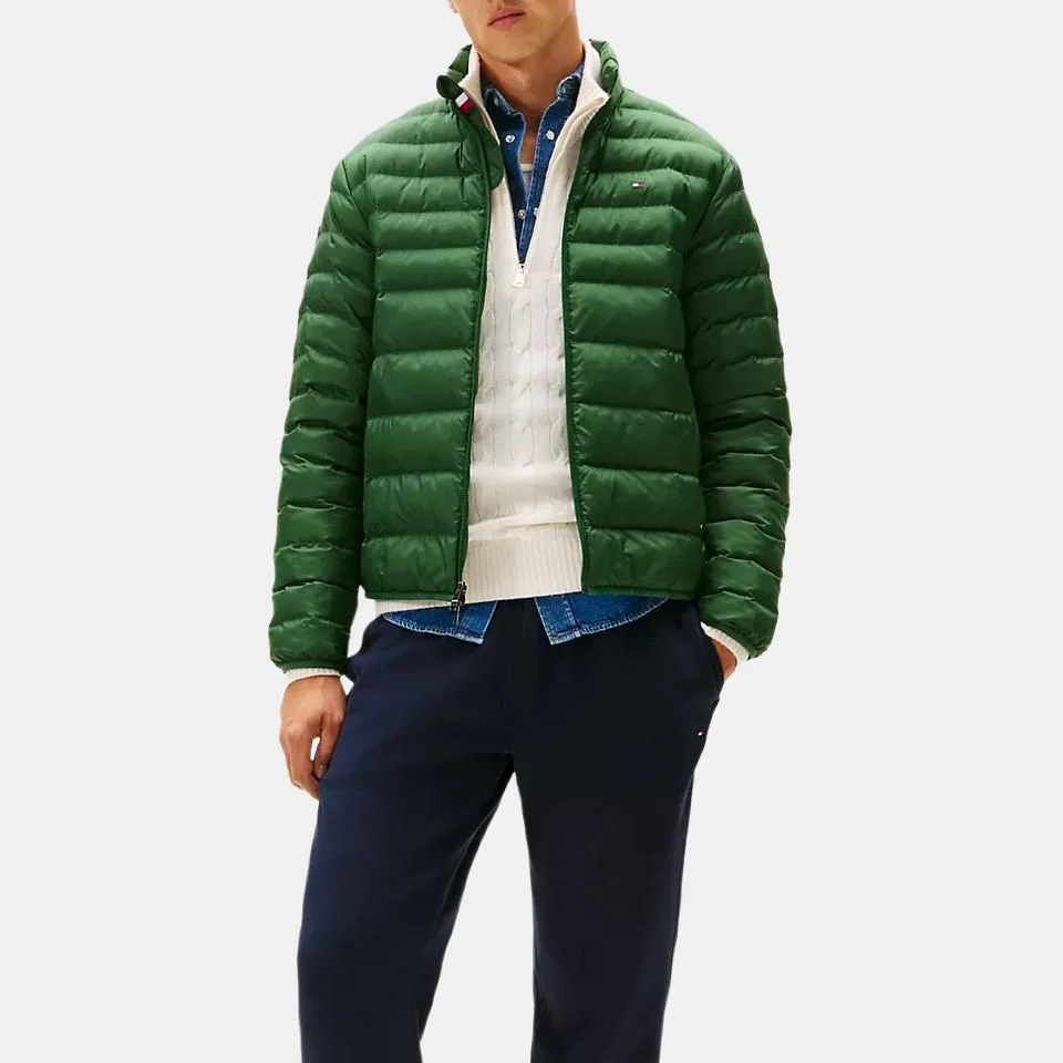 Пуховик мужской Tommy Hilfiger темно-зеленый — фото 4