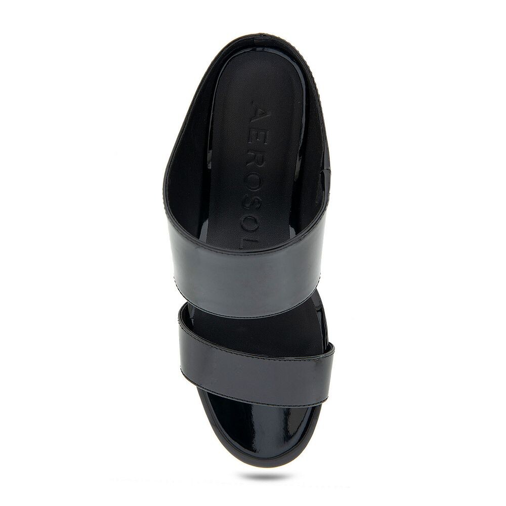 Женские сандалии на танкетке Aerosoles Wheeler, цвет Black Patent Pu — фото 4