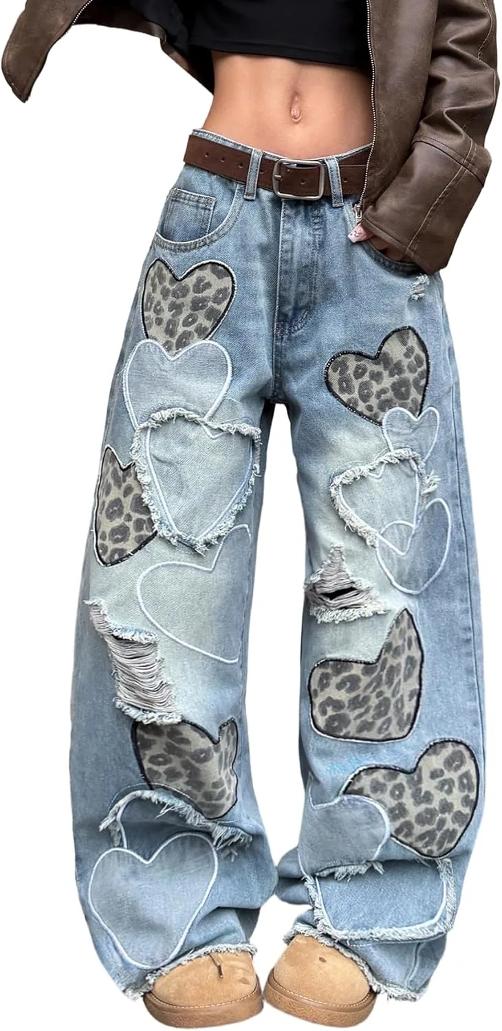 

Женские широкие джинсы Baggy с широкими штанинами в стиле Y2K OYICAI