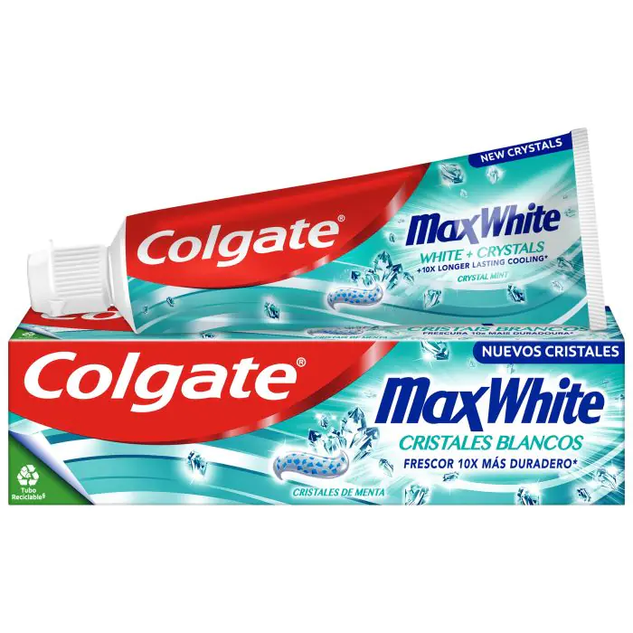 

Зубная паста pasta de dientes blanqueadora max white con cristales blancos Colgate, объем 75 мл