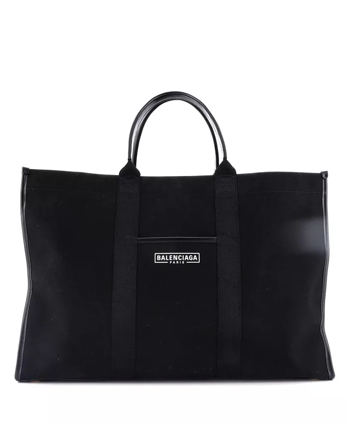 

Большая сумка-тоут из холста с крупной фурнитурой Pre-Owned Balenciaga, черный