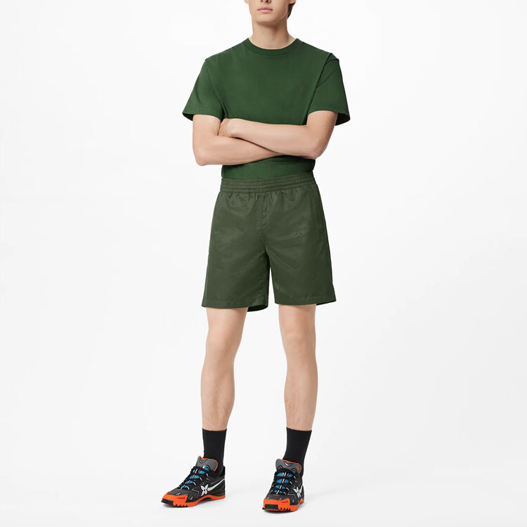 Новые квартальные продукты LV Casual Shorts Men Green Louis Vuitton, зеленый — фото 2